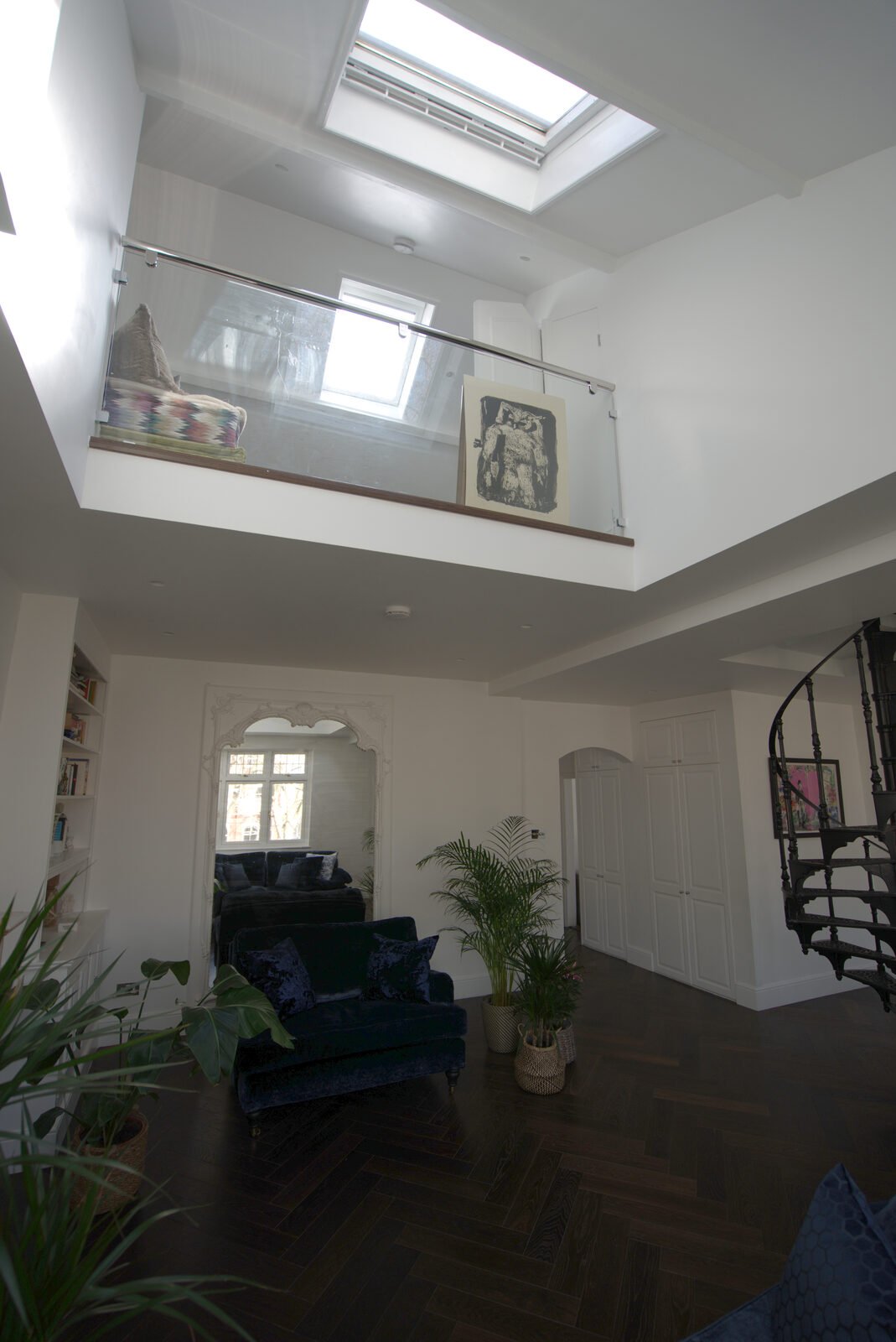 Mezzanine beneath a skylight, Earls Court duplex