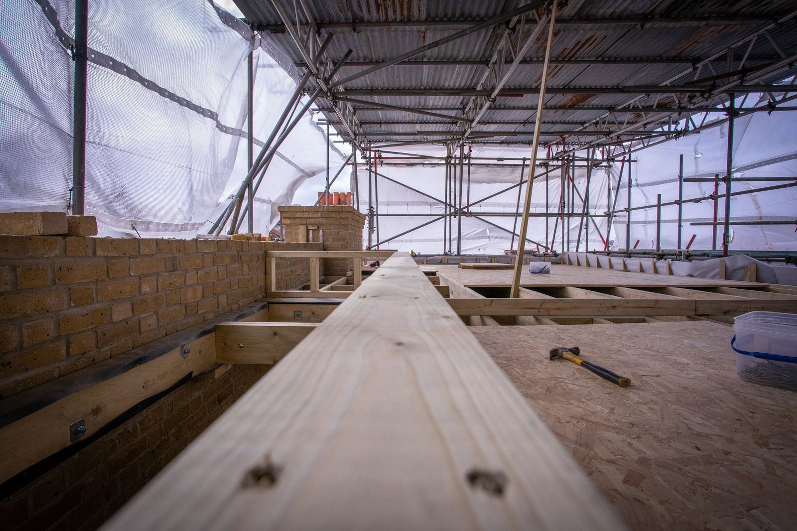 On-site floor works in progress